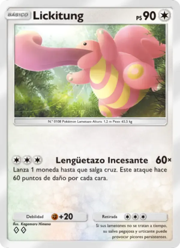 Lickitung card in Spanish