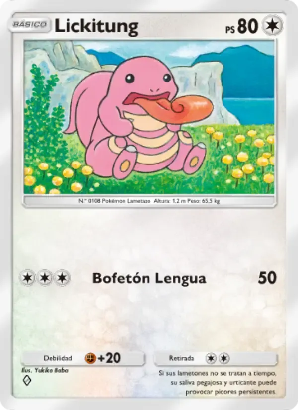 Lickitung card in Spanish