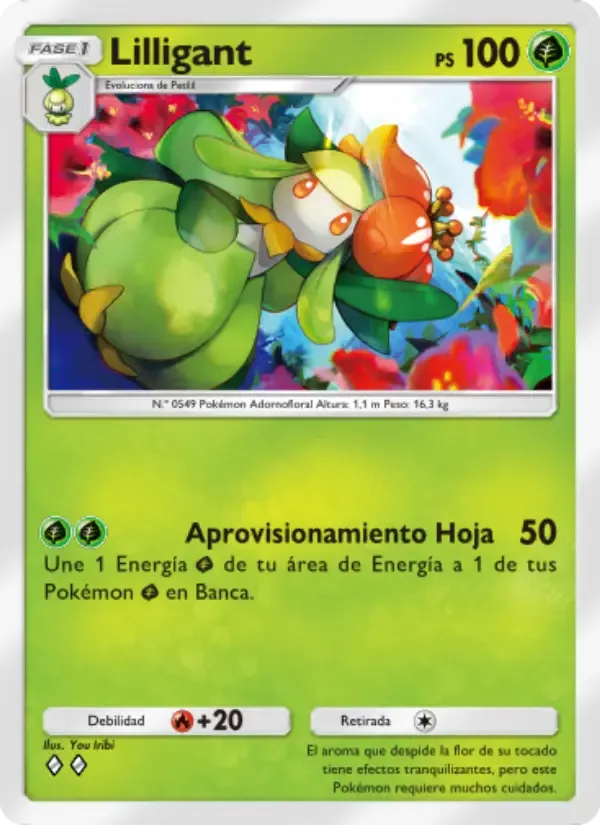 Lilligant card in Spanish