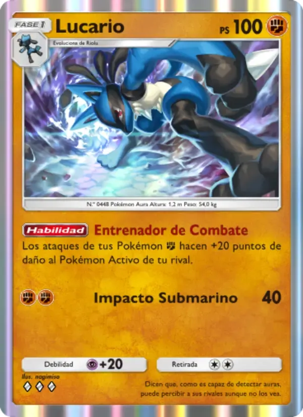 Lucario card in Spanish