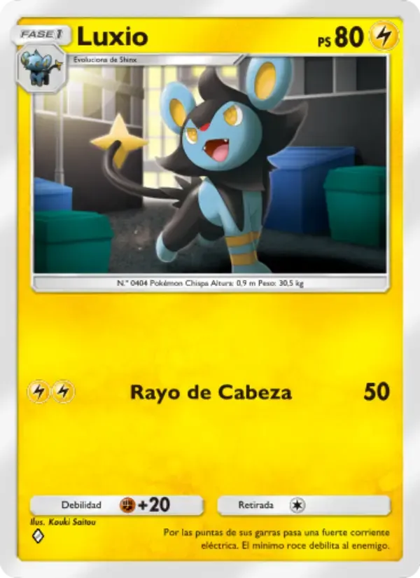 Luxio card in Spanish