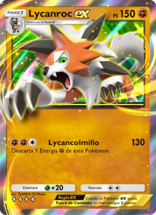 Lycanroc ex card in Spanish