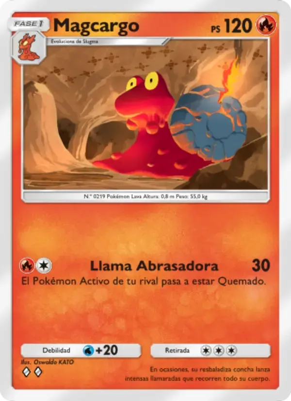 Magcargo card in Spanish