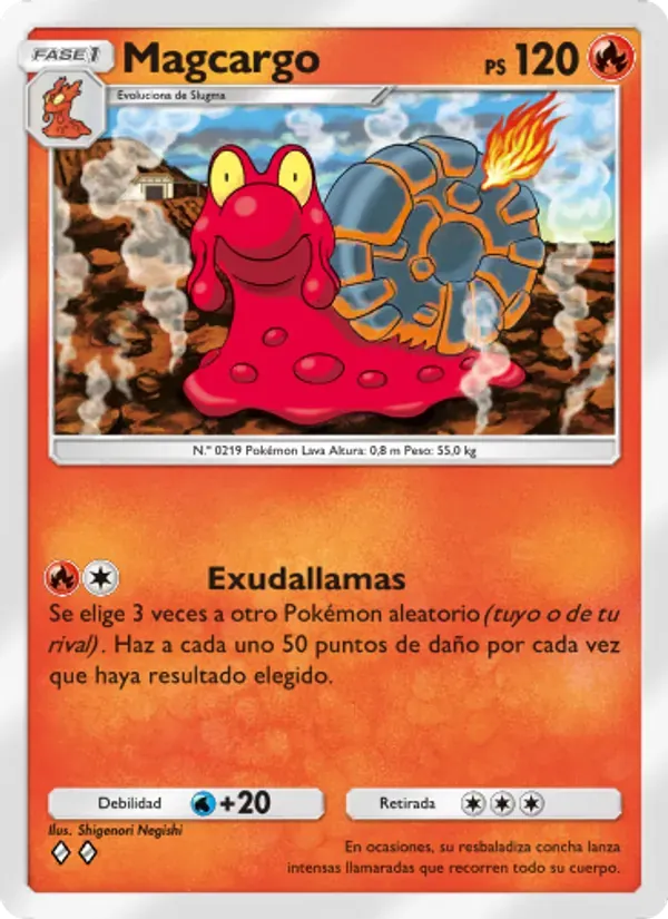 Magcargo card in Spanish