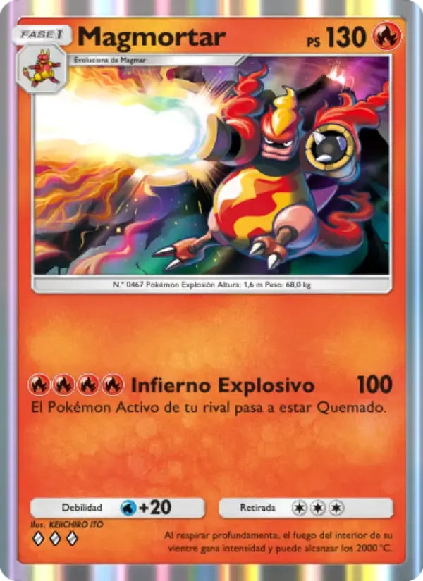 Magmortar card in Spanish