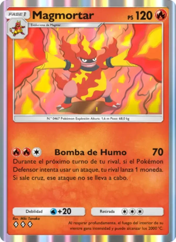 Magmortar card in Spanish