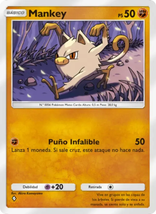 Mankey card in Spanish