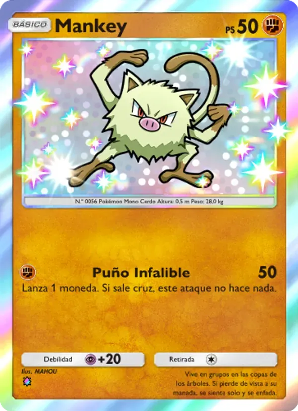 Mankey card in Spanish