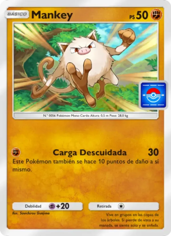 Mankey card in Spanish