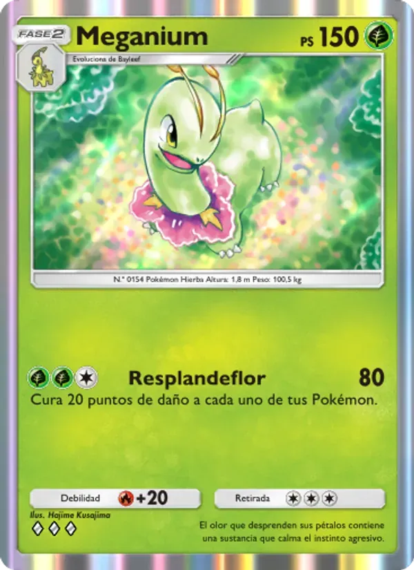 Meganium card in Spanish