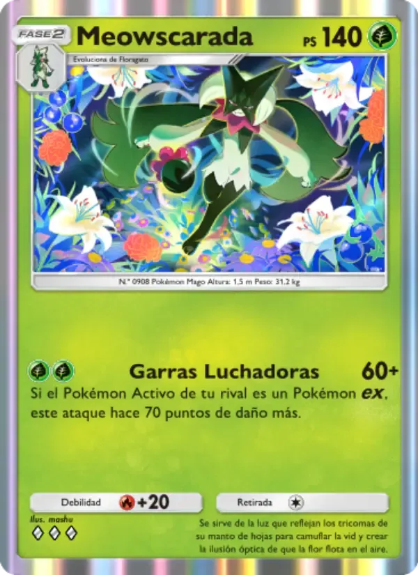 Meowscarada card in Spanish