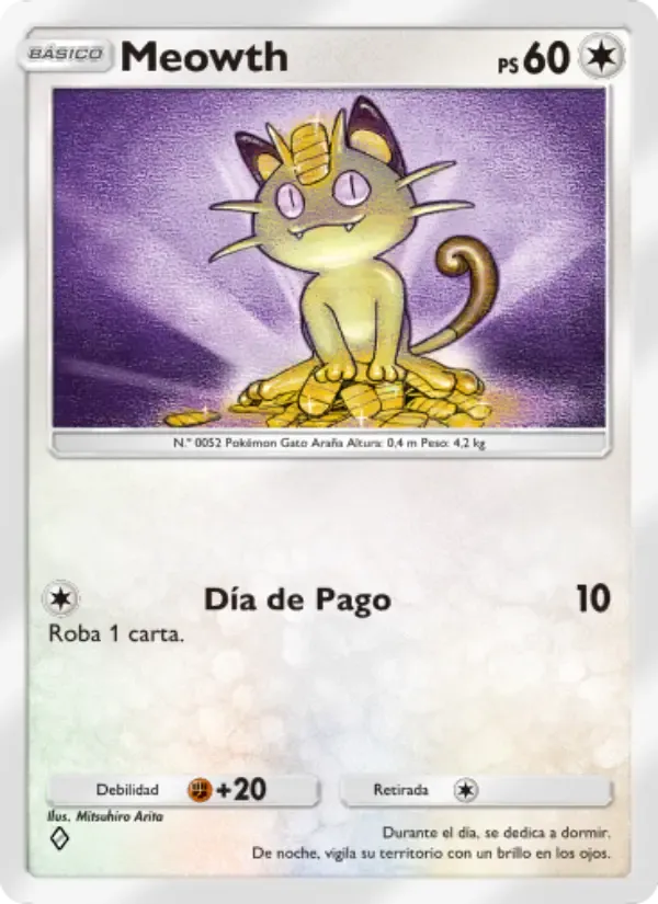 Meowth card in Spanish
