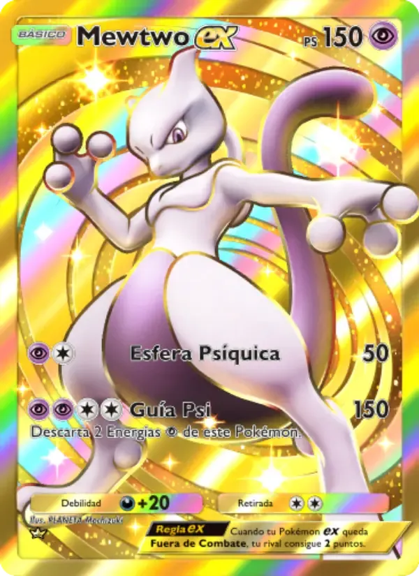 Mewtwo ex card in Spanish
