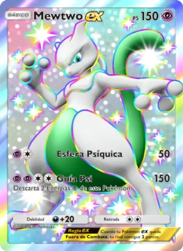 Mewtwo ex card in Spanish