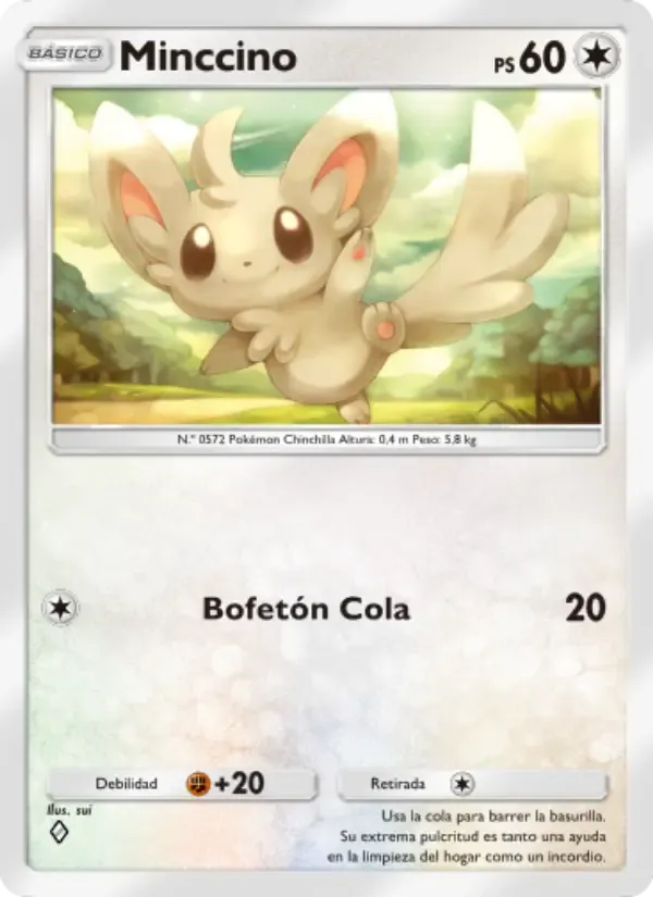 Minccino card in Spanish