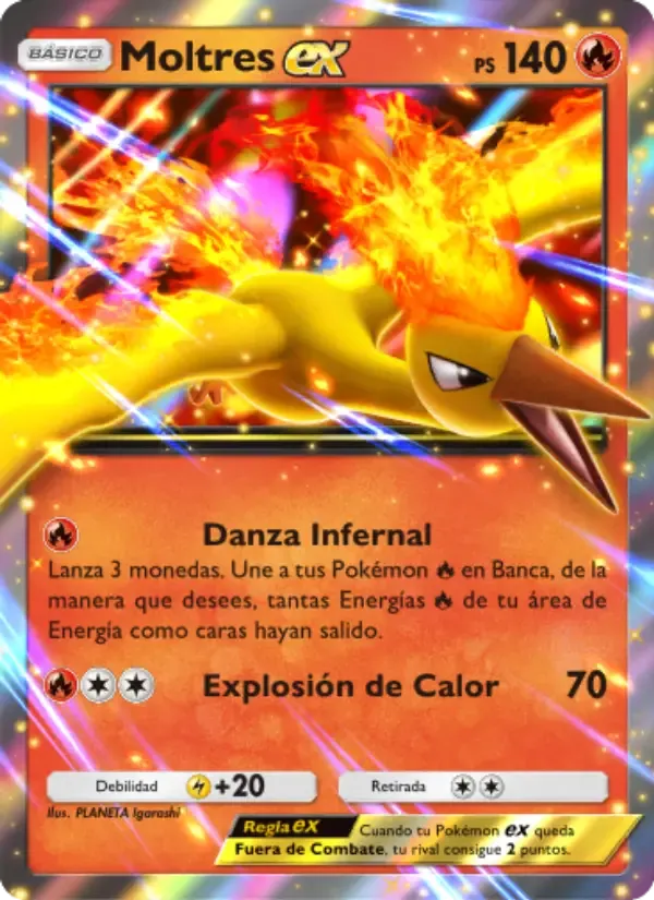 Moltres ex card in Spanish