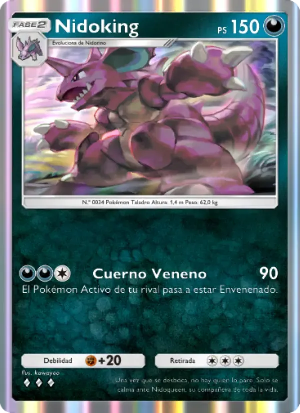 Nidoking card in Spanish