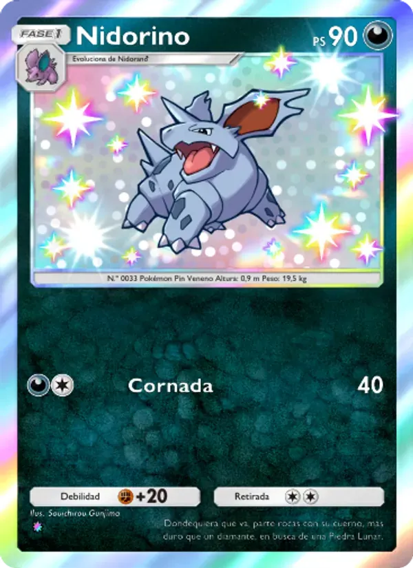 Nidorino card in Spanish