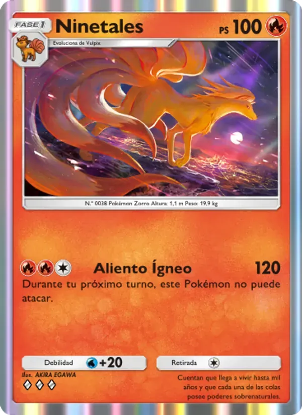 Ninetales card in Spanish