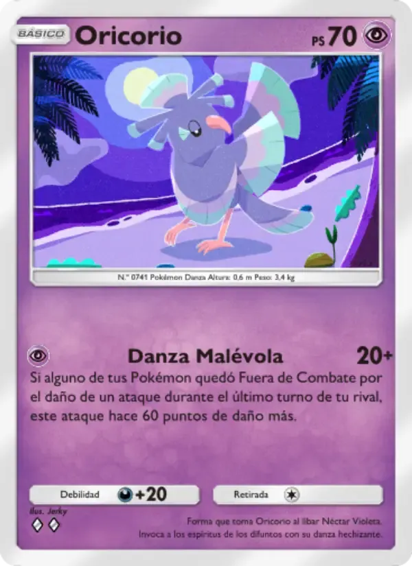Oricorio card in Spanish