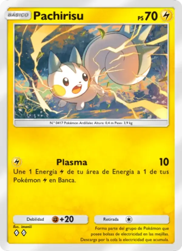Pachirisu card in Spanish