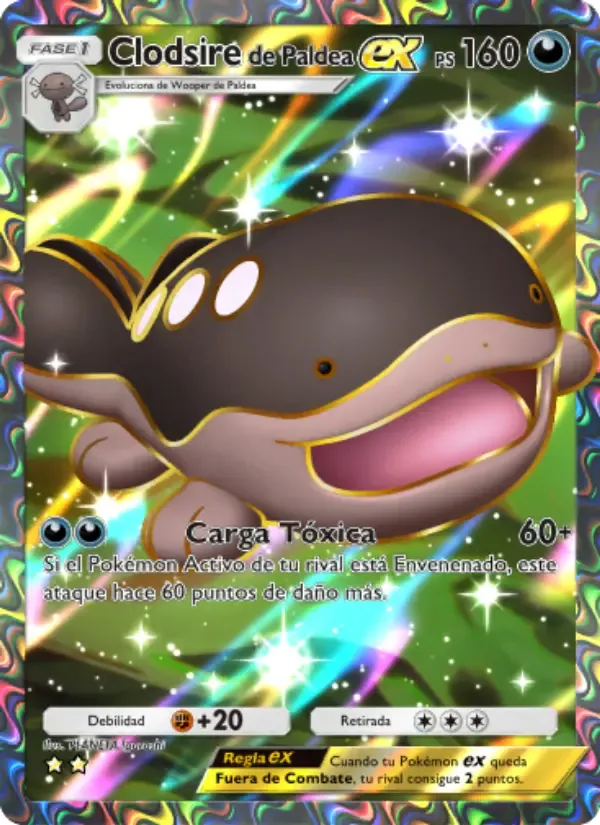 Paldean Clodsire ex card in Spanish