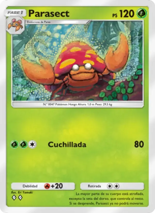 Parasect card in Spanish