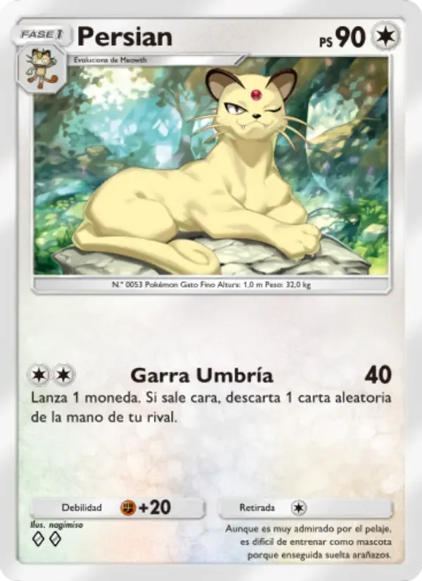 Persian card in Spanish