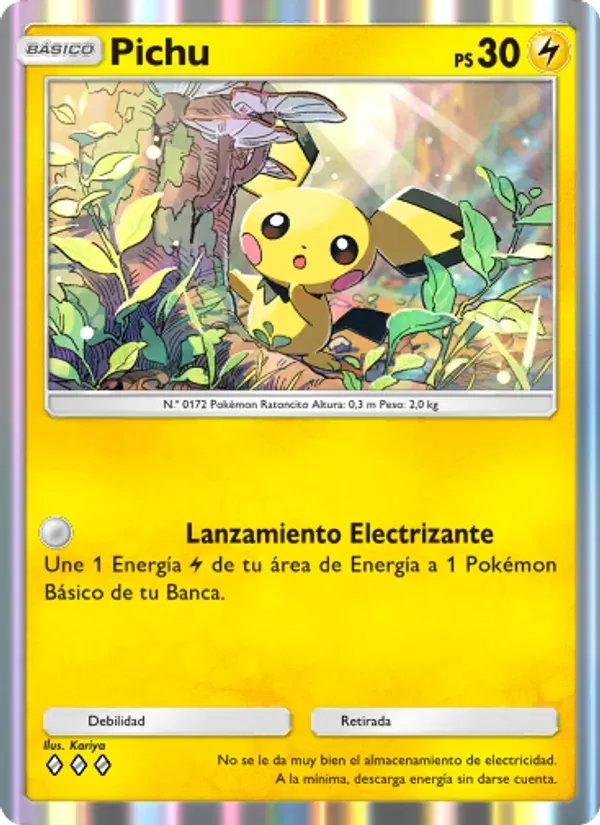 Pichu card in Spanish