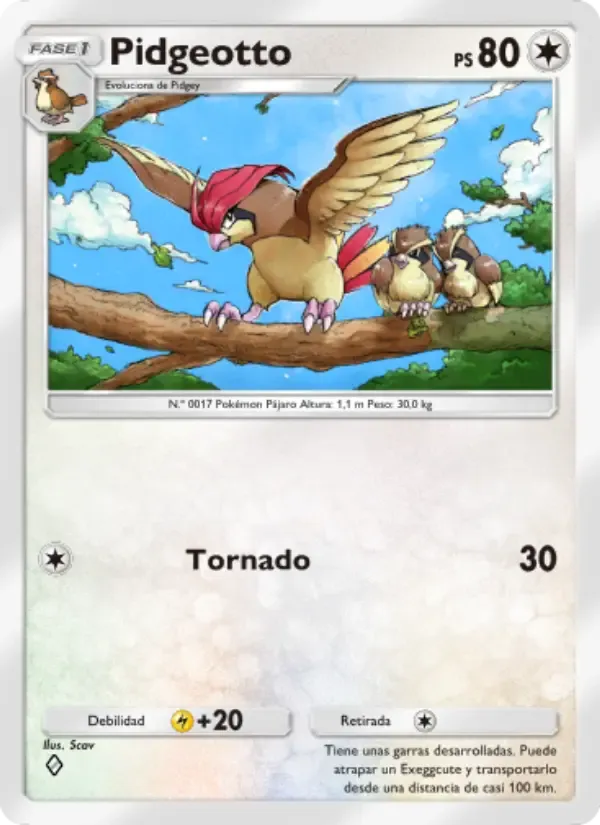 Pidgeotto card in Spanish