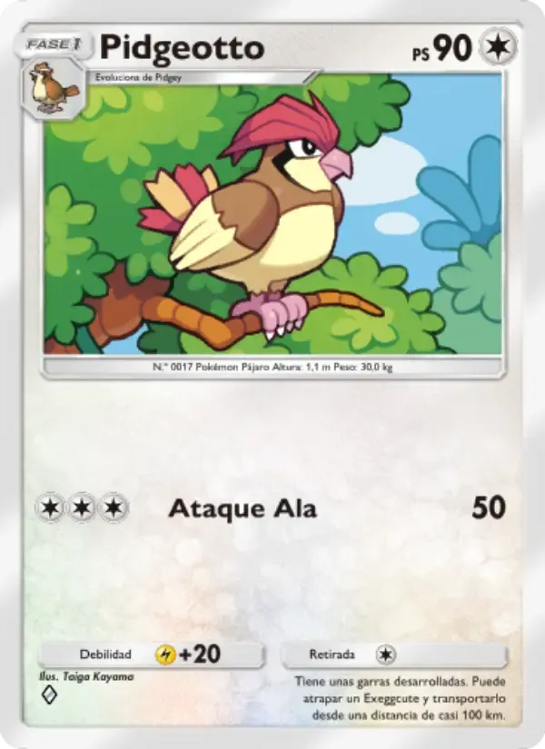 Pidgeotto card in Spanish