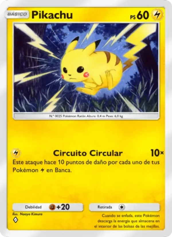 Pikachu card in Spanish