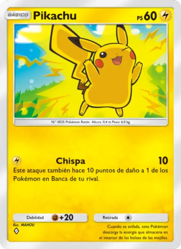 Pikachu card in Spanish