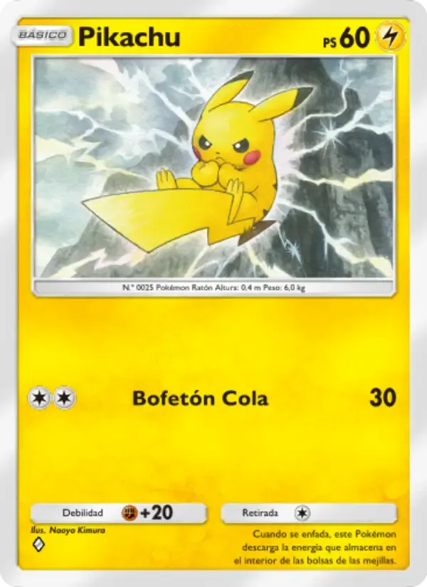 Pikachu card in Spanish