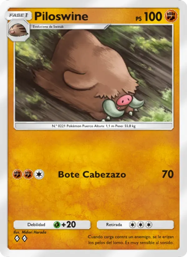 Piloswine card in Spanish