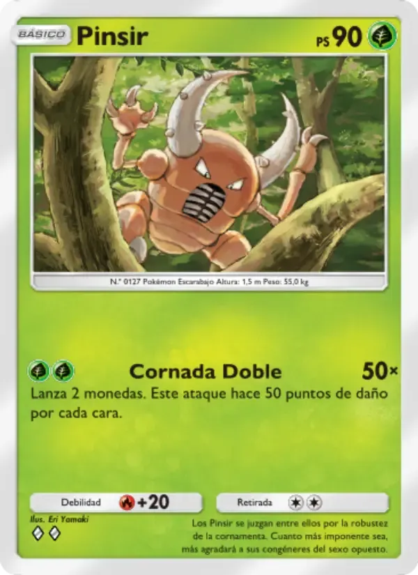 Pinsir card in Spanish