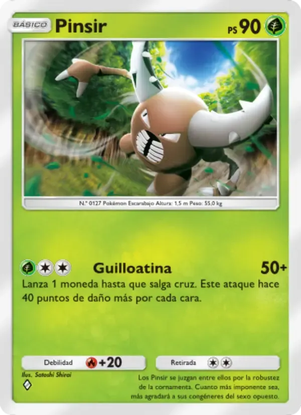 Pinsir card in Spanish