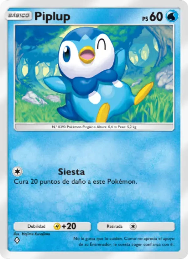 Piplup card in Spanish