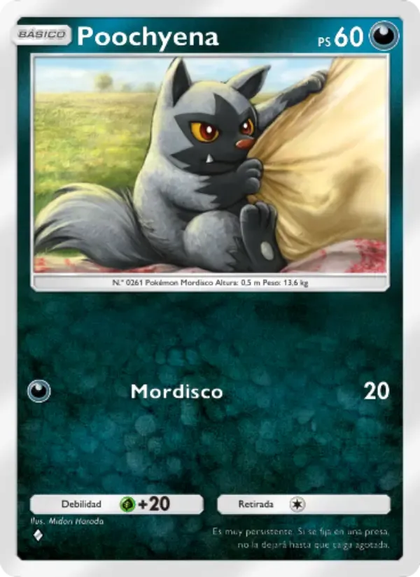 Poochyena card in Spanish