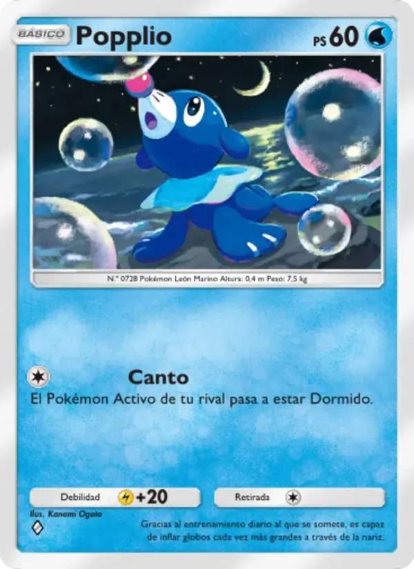Popplio card in Spanish