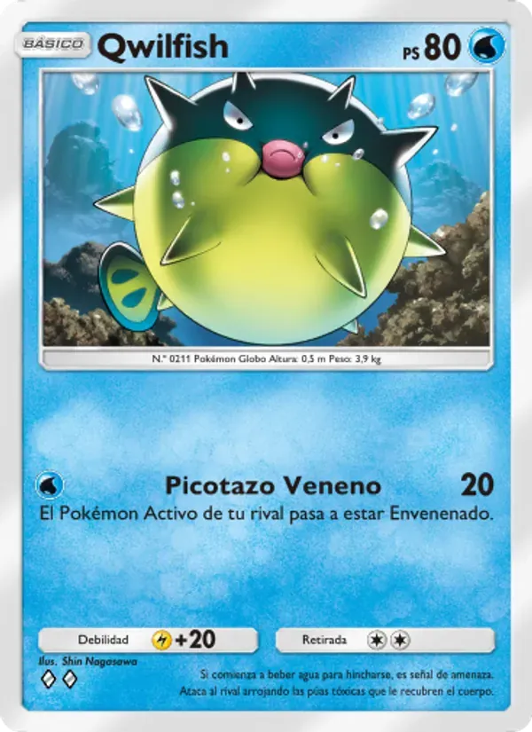 Qwilfish card in Spanish
