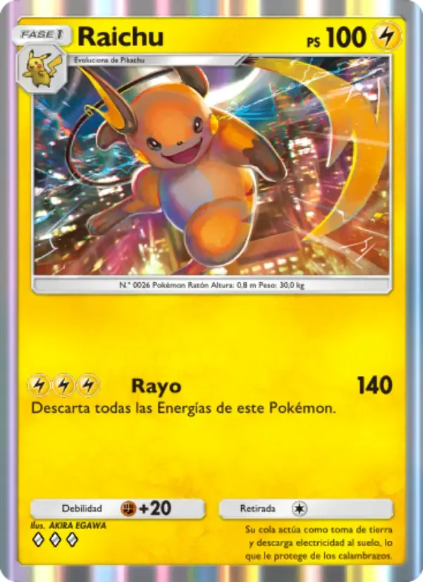 Raichu card in Spanish
