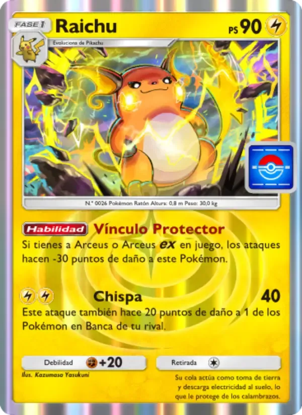 Raichu card in Spanish