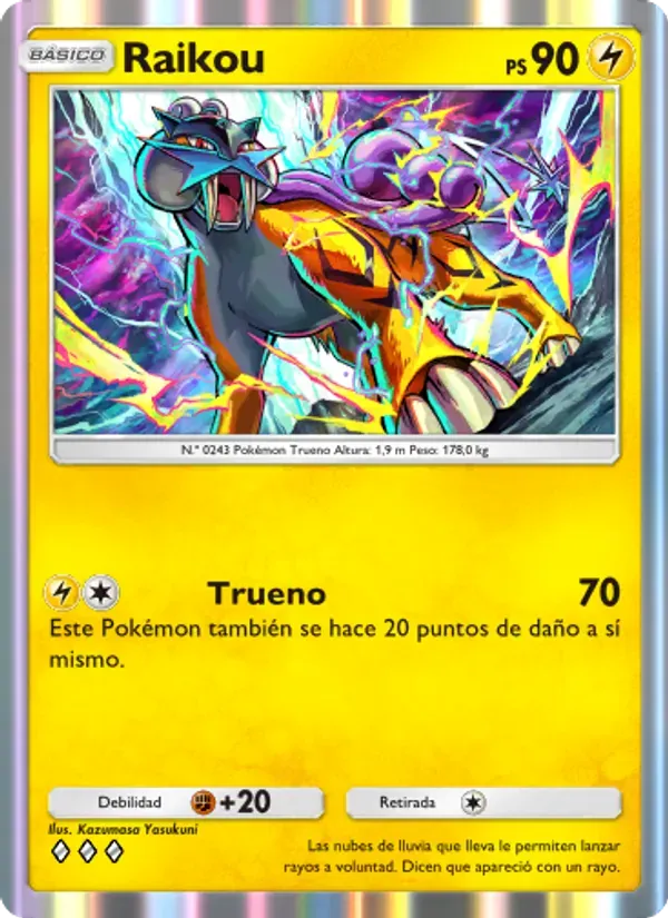Raikou card in Spanish