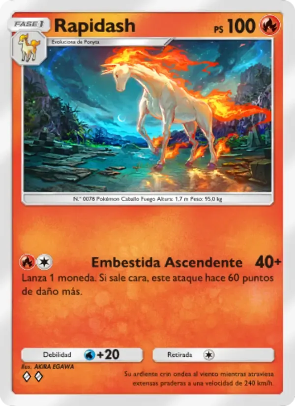 Rapidash card in Spanish