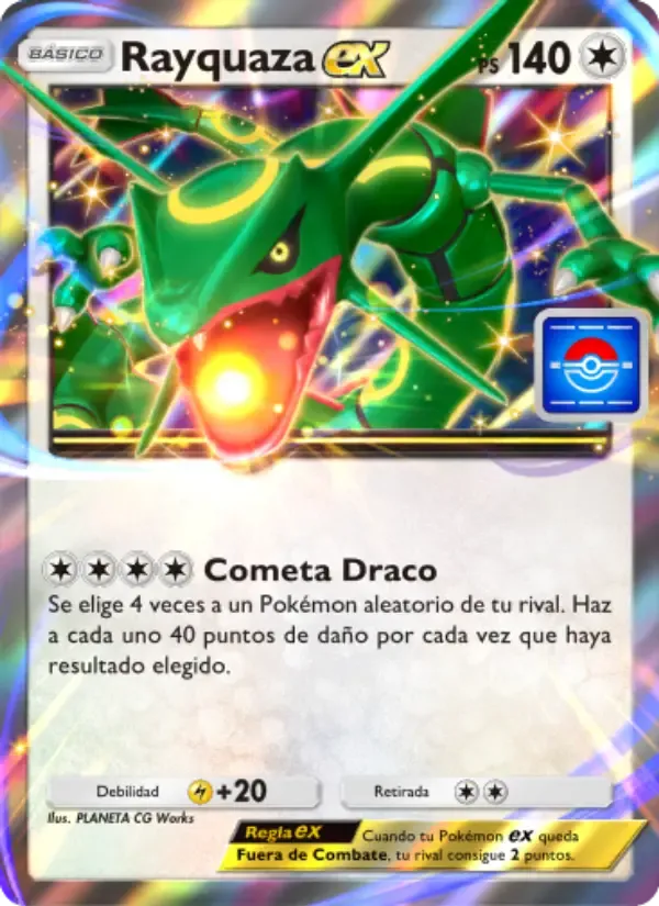 Carta de Rayquaza ex em Espanhol