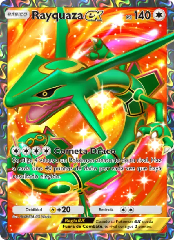 Rayquaza ex card in Spanish