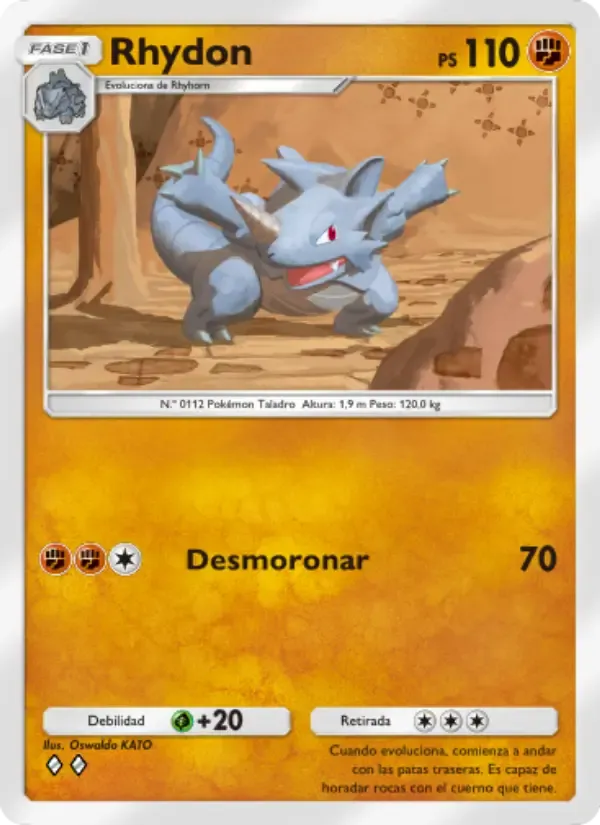Rhydon card in Spanish