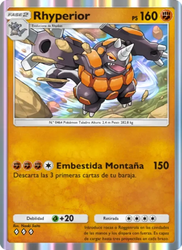Rhyperior card in Spanish