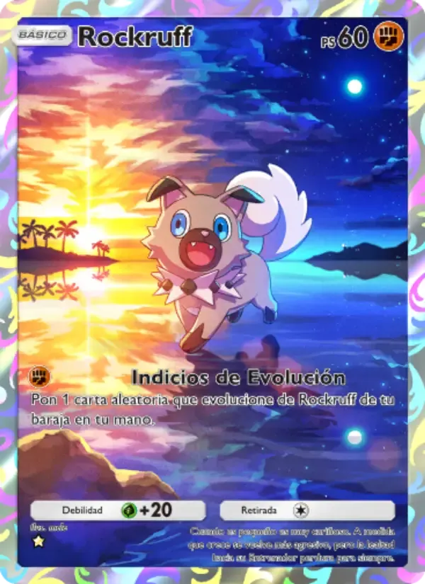 Rockruff card in Spanish